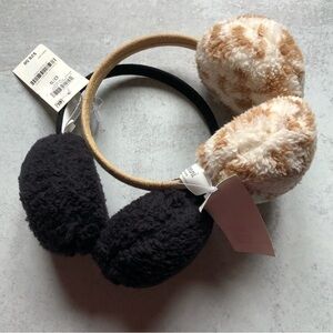 Jenni Two Pair Faux Fur Fleece Earmuffs NWT